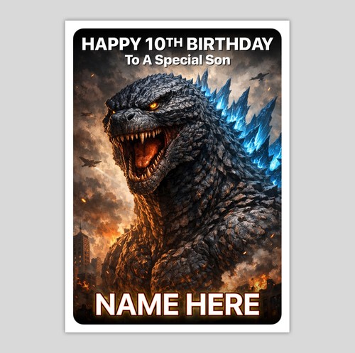 Godzilla biglietto compleanno - biglietto,